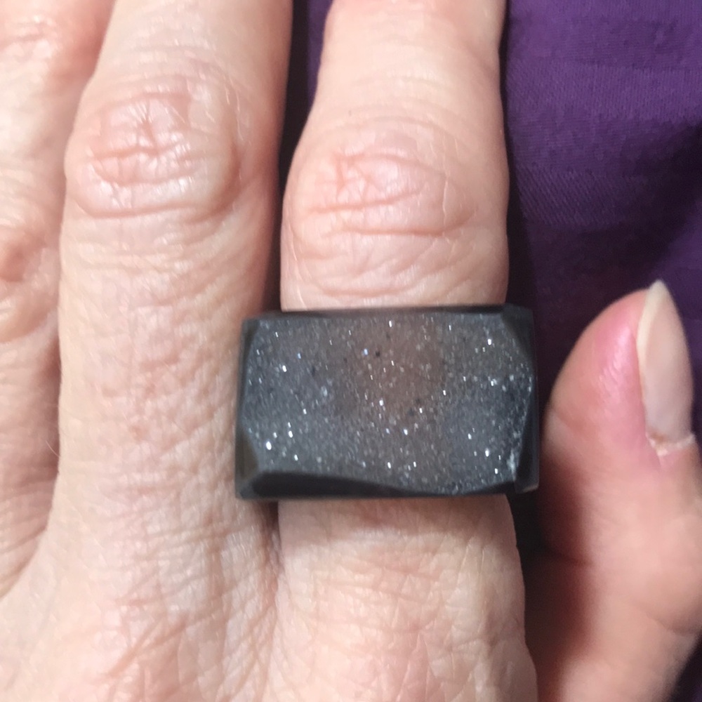 Natural Druzy Ring Size 6.25
